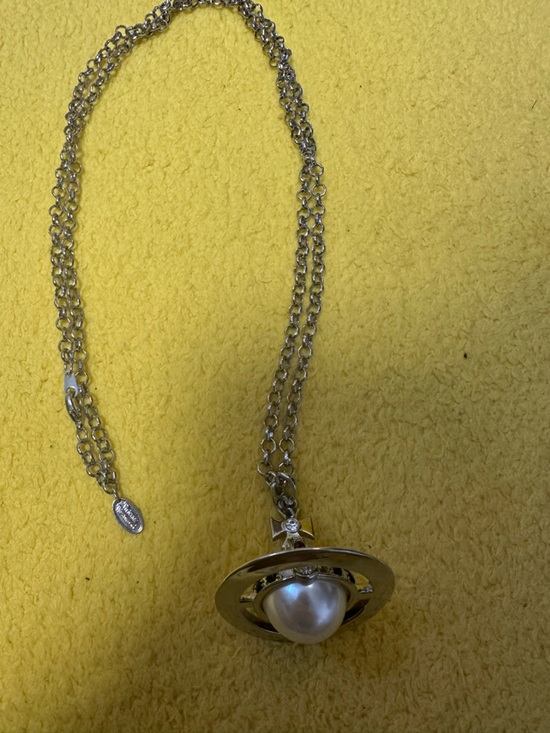 Vivienne Westwood Jewelry - Vivienne Westwood Silver Orb Pendant Necklace with Pearl-big and long